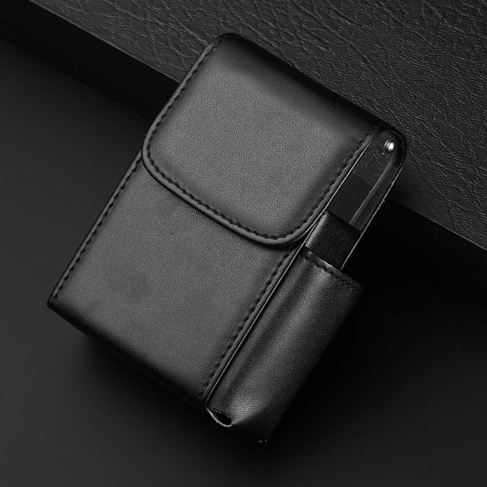 High Quality PU Leather Cigarette Case Portable Stylish Cigarette Box Case Durable Lighter Holder Gift for Men