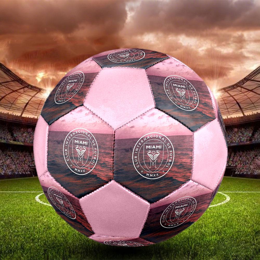 1pc Inter Miami CF Soccer Ball Size 5 Indoor Soccer Ball Fashion Colorful Backyard Game - Great For Sports Fans Gift HE27