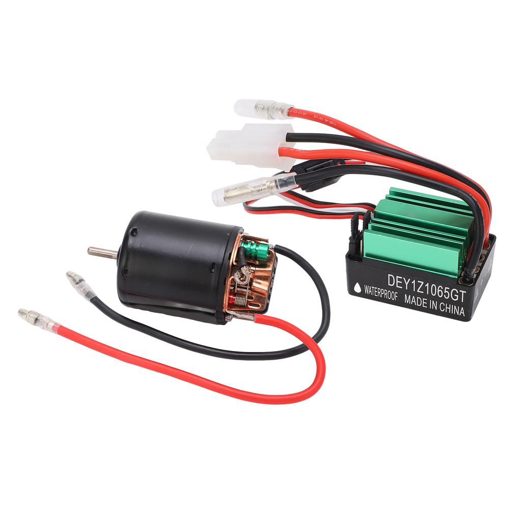 Black 540 Brushed Motor with Green 65A ESC Overheating Protection Large Torsion RC Car Parts 55T