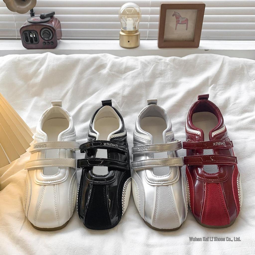 Women's Autumn Lightweight Velcro Mary Jane Sneakers - Thin-soled, Casual Sports, with Inner Height Increase.
