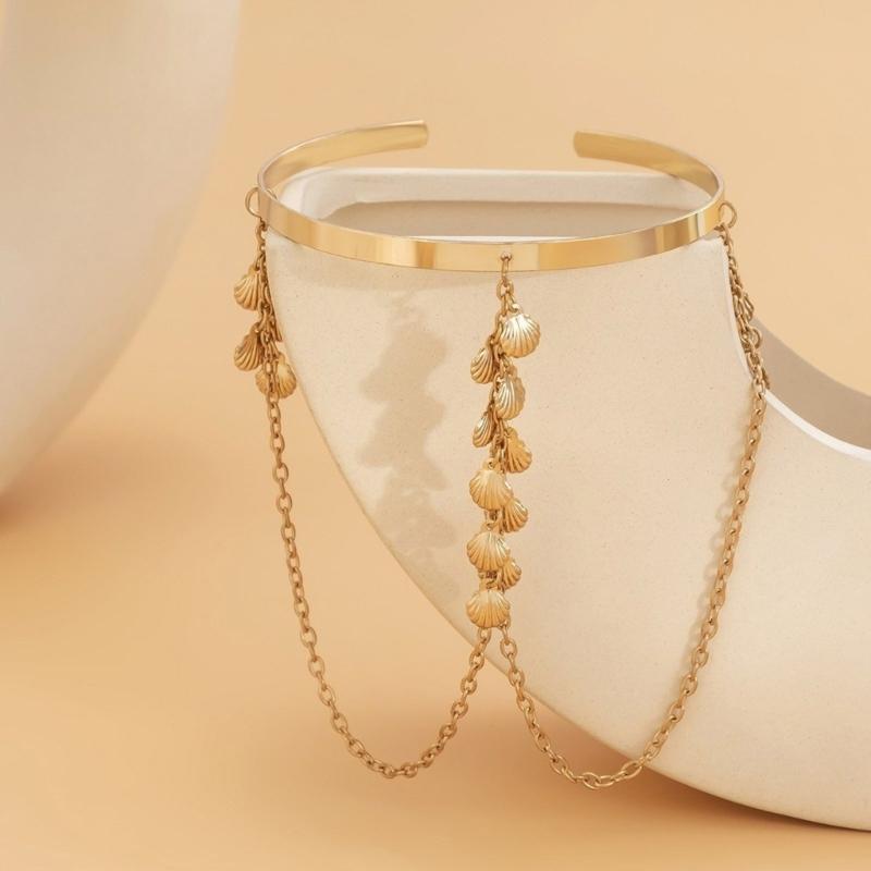 Women's Stacked Fringe Arm Chain Jewelry Customizable Fit Alloys Arm Bracelet for Casual and Formal Occasion