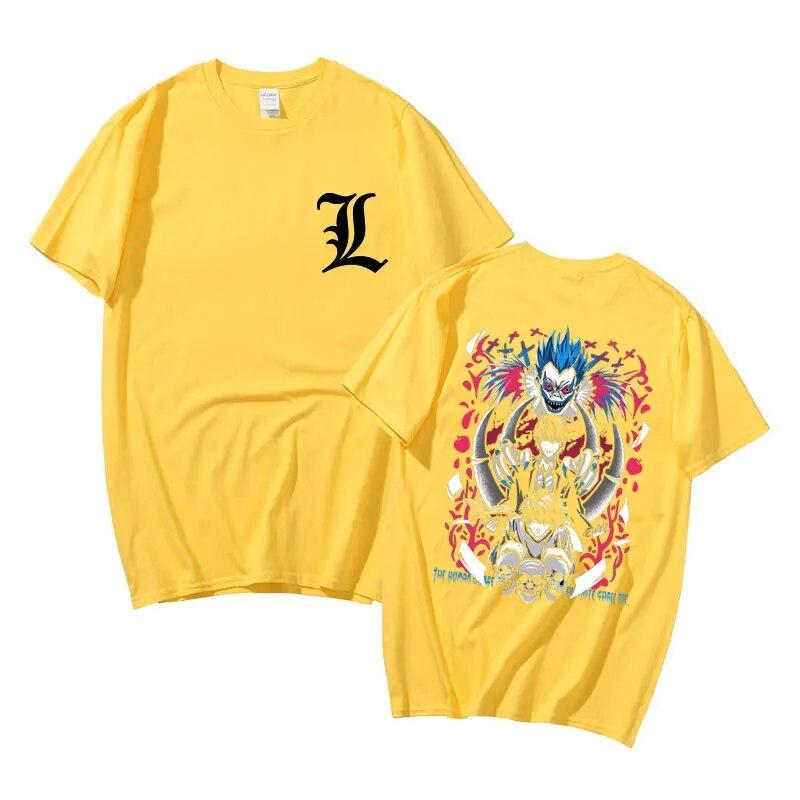 

Аниме Death Note футболка Shinigami Ryuk футболка с круглым вырезом унисекс женские футболки большого размера Light Yagami L · Lawliet винтажные готические футболки 4XL