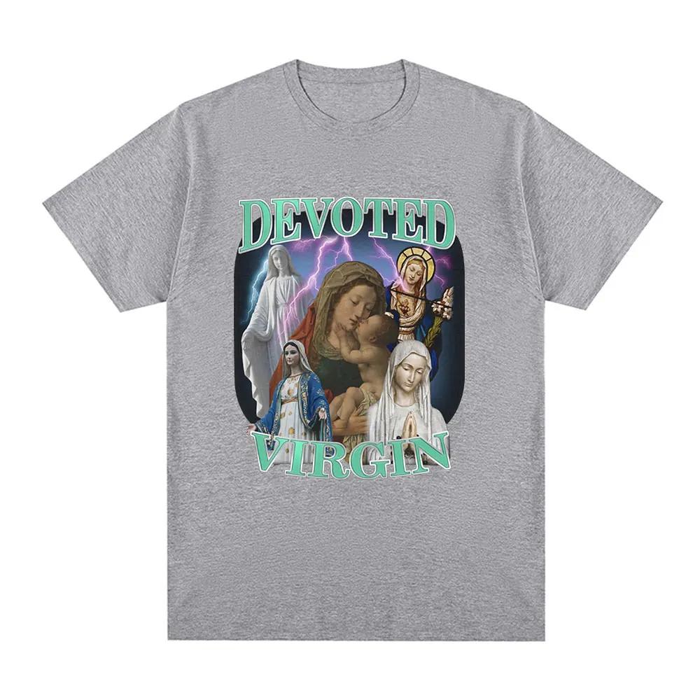 Devoted Virgin Meme Grafik T-Shirt Herren Mode Vintage Kurzarm T-Shirts Lässig T-Shirt Oberteile Unisex