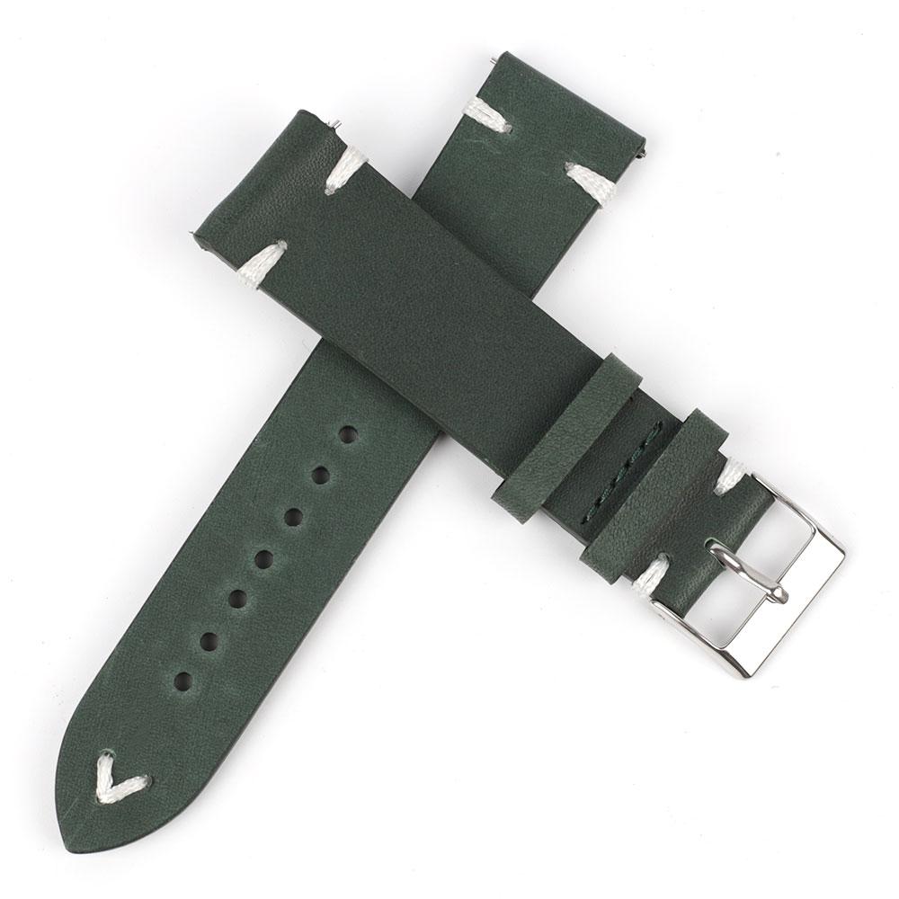 Retro Oil Wax Genuine Leather Watchband 18mm 20mm 22mm 24mm Quick Release Calfskin Watch Strap for Men Wristband Watch Accessory