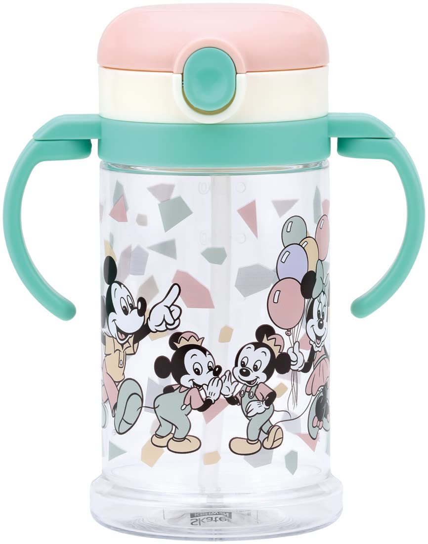 

Skater Baby Straw Mug with Folding Handle and Shoulder Disney Mickey Suitable for Ages Strap, 2-Way Design, 370ml, & Friends, 1+, KSHW2N-A
