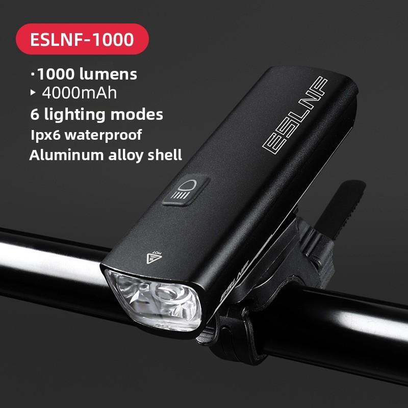 Bicycle Light 1000LM Front Bike Light IPX6 Waterproof MTB Handlebar Light Aluminum Alloy Charging Flashlight Highlight Cycling L