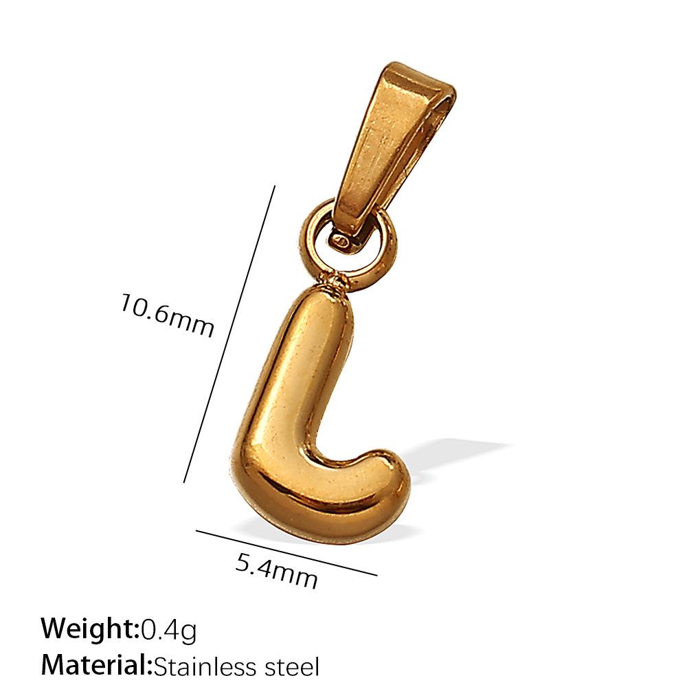 18K Gold Plated Bubble Letter Pendants - 26 English Letters