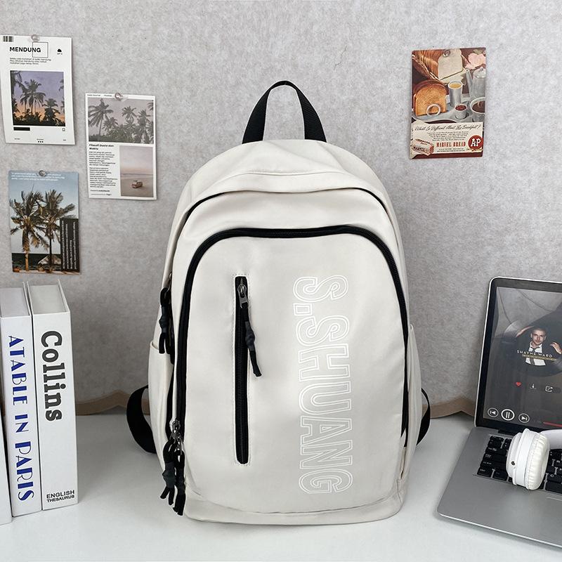 Schoolbag New Large Capacity American Trendy Cool Simple Fashion Versatile ins High Value School Bag Junior High School Student Backpack