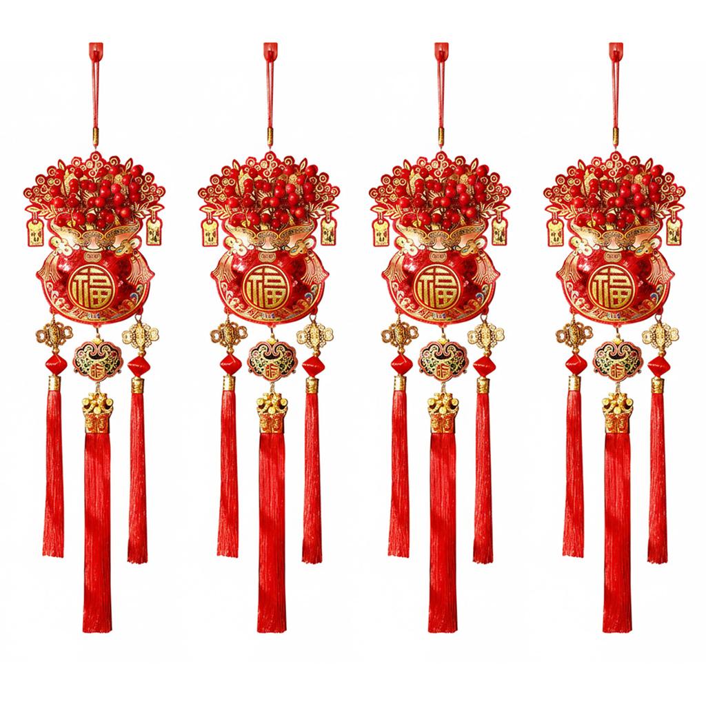 2026 New Year Fu Characters Spring Festival Pendant Color Window Door Pendant Home Decorations Chinese Knot Indoor Wall Ornament