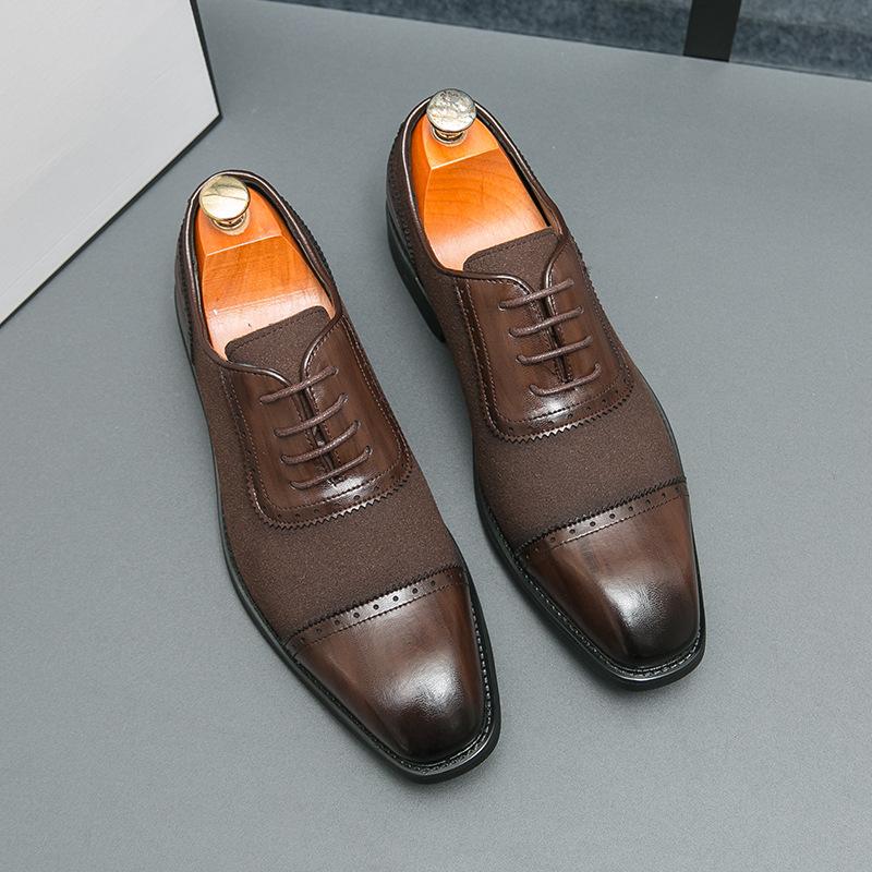 

Men s shoes large size new casual leather shoes fashion British style lace-up leather shoes trendy business dress shoes 46