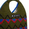 Marni Market Letter Logo Geometric Pattern Technology Wool Tote Bag Women handbags Khaki-Green Blue SHMH0049A1FW305JQV30