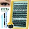Mixed Pack Thick Curl Hot Melt Stem False Eyelashes - Cross-border DIY Large Capacity 60D/80D Segmented Single Cluster Design