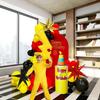Red black yellow balloon garland kit 124pcs with large lightining Starburst mylar balloons for Carnival Cartoon theme Race Car Party Theme birthday