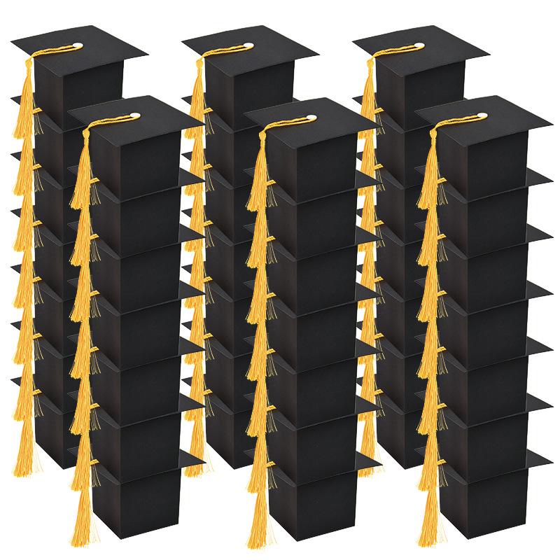 10/20/30Pcs Graduation Cap Gift Box Candy Chocolate Packaging Boxes Bags 2025 Grad Party Favors Home Table Decoration Supplies