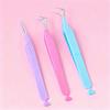 Color Fiber Tips Lash Tweezers Private Label Custom Diamond Grips Straight Volume Fiber Tip Silk Eyelash Tweezers