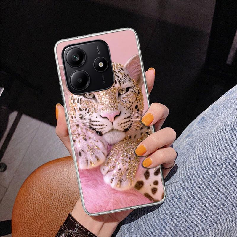 Pink Leopard Print Phone Case For Xiaomi Redmi Note 15 14 13 12S 12 11 Pro Plus 14S 11S 11E 10 10S 11T 5G Personalized Cover Red