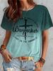 Dandelion Print Women's O-neck T-shirt Urban Street Fashion Women's Loose T-shirt Everyday Casual Elegant Short-sleeved Top