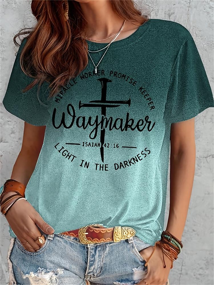 Dandelion Print Women's O-neck T-shirt Urban Street Fashion Women's Loose T-shirt Everyday Casual Elegant Short-sleeved Top
