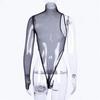 Dámská letní kombinéza Síťovina Průhledná Sexy jedno rameno prokouknuté Night Club Party Streetwear Festival Body One Piece