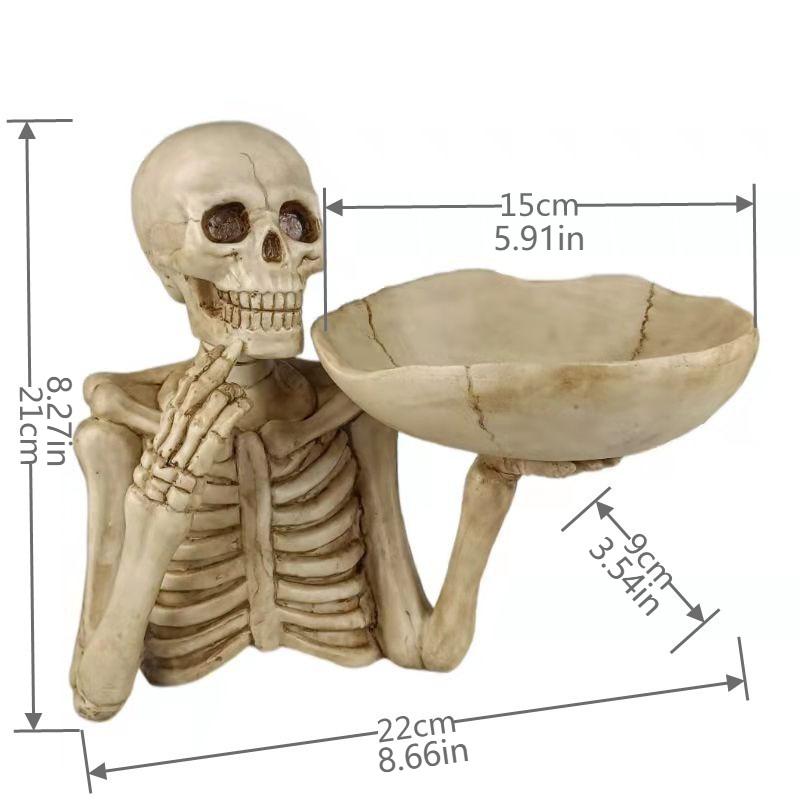 1pc Skeleton Fruit Plate Personalized Skeleton Ornament Home Key Storage Plate Cross Border Decoration Fruit Basket Key Storage Box