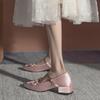 Pink, spring new doll round head Mary Jane women's high heels thick heel, versatile girl cute single shoes student