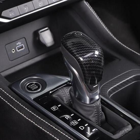 Carbon Fiber Style Gear Shift Knob Cover Trim 1pcs For Nissan Versa
