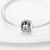 925 Silver Twelve Constellations Leo Aries Virgo Round Charms Beads Fit Qikaola Bracelets DIY Birthday Jewelry Gifts