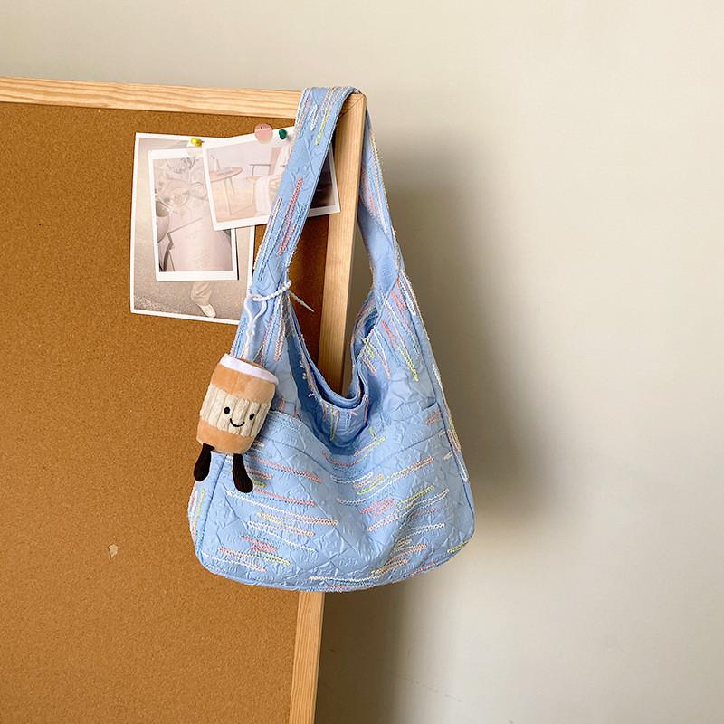 Trendy Blue Fashionable Shoulder Bag For Women With Spacious Design For Daily Use