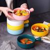 Internet Celebrity Nordic Style Household Ceramic Bowl Breakfast Ramen Bowl With Handle Large Baking Bowl Single Tableware Creative Personality