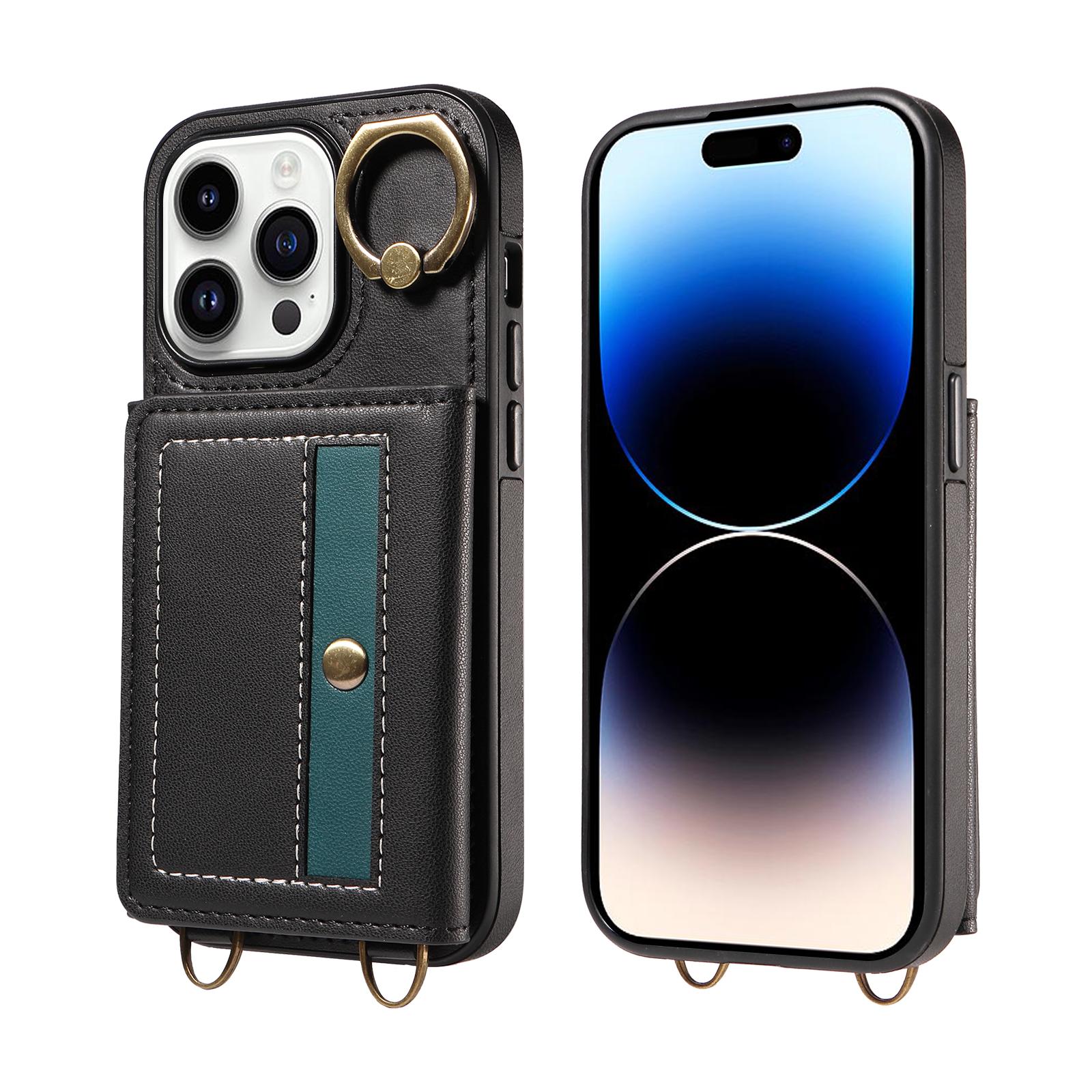 

Складной чехол для телефона из искусственной кожи с отделениями для карт, кошельком, пряжкой на палец и кольцом для iPhone XS, XR, XS Max, iPhone 7,8,7Plus,11,11Pro,11Pro,12,13,14,15... iPhone 7 чёрный