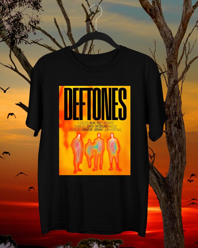 NEW Deftones tour 2025 Black All Size T-Shirt Unisex T-Shirt L