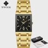 WWOOR Top Brand Luxury Steel Strap Business Quartz Watch Men Casual Waterproof Sports Watch