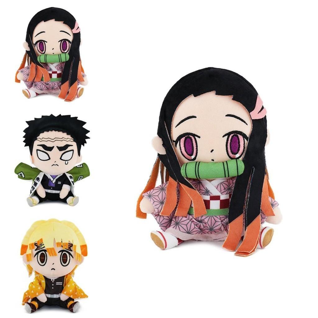 17cm Demon Slayer Xmas Gifts Plush Toys Set Nezuko Tanjiro Giyuu Inosuke Zenitsu