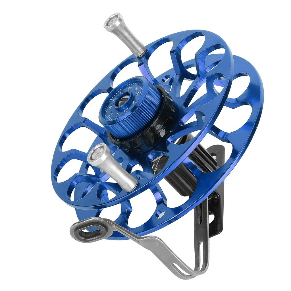 Fishing Gear Fishing Reel Portable Multifunction Allmetal Wind Wheel(Blue )