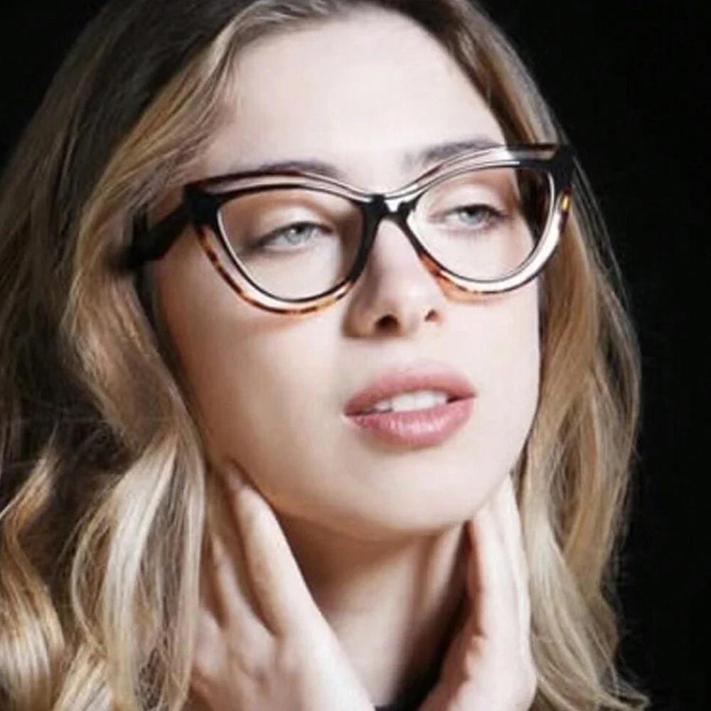 New Fashion TR90 Cat Eye Women Anti Blue Light Glasses Frame Retro Men Optical Luxury Eyewear