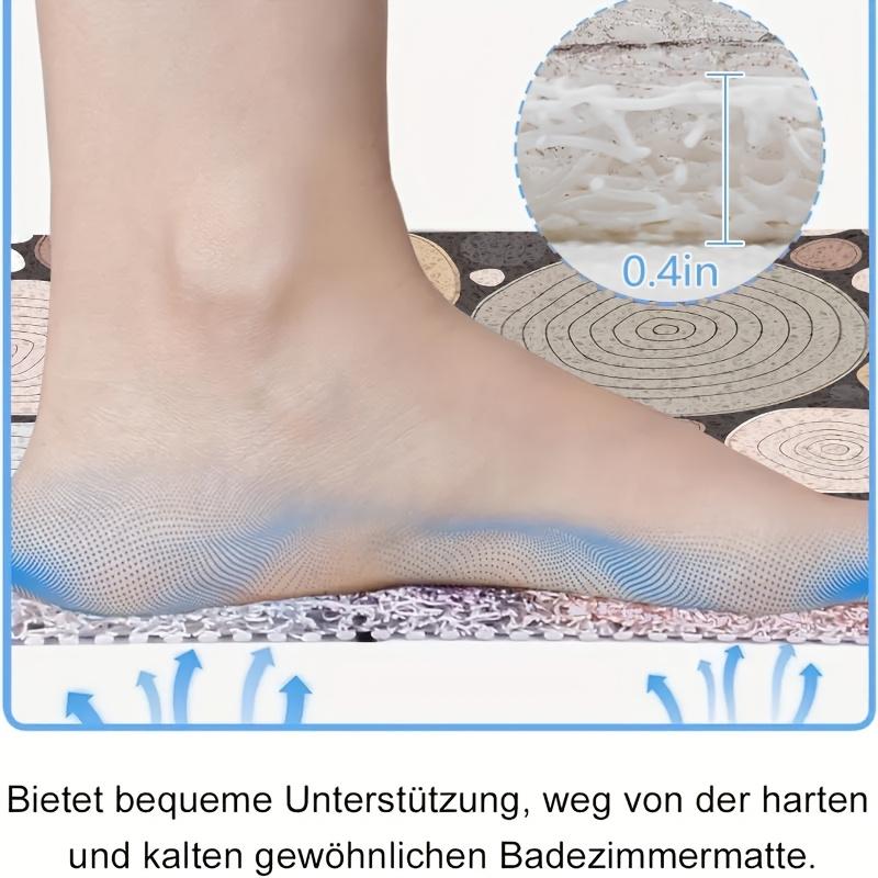 1pc Non-Slip Soft Comfort Shower Mat with Drainage Holes, Quick-Drying PVC Loofah Massage Mat for Wet Areas, Rectangular Bath Mat for Bathroom