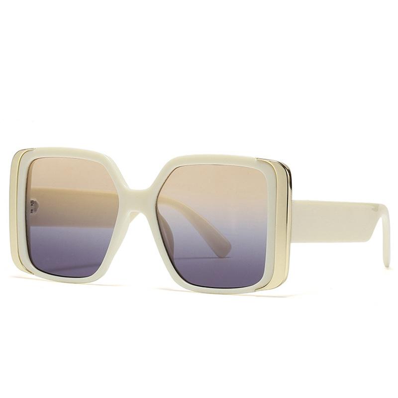 Cool Colorful Square Sunglasses Vintage UV400 Protection Blue Green Unique Eyewear Shades For Women Men Fashion
