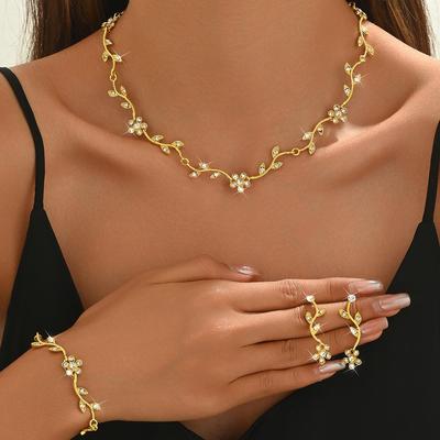 Elegant Light Luxury Jewelry Set: Necklace, Earrings, and Bracelet