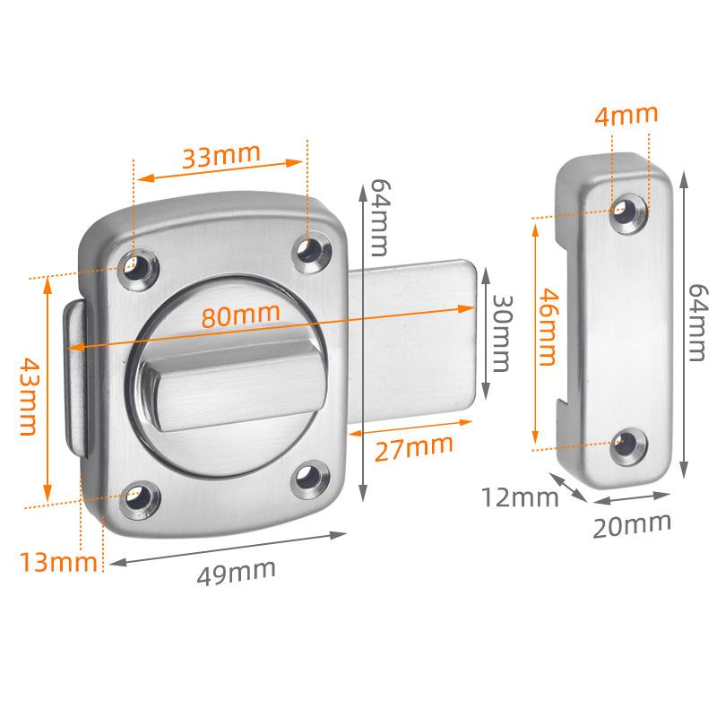 

Дверной замок литой металлический крючок защелка туалетные двери прямоугольный замок раздвижных ворот Large серебряный