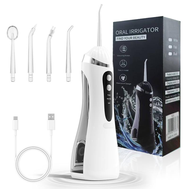 Oral Irrigator 3 Cleaning Modes Portable Rechargeable Waterproof Ip65 Dental Water Flosserteeth Whitening Jet Floss 200Ml