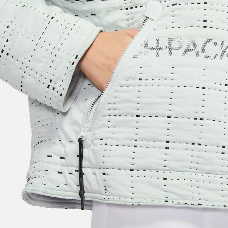 Nike Therma-Fit Adv Tech Pack Logo Bestickt Locker Einfarbig Rundhals Baumwollpullover Winter Damenpullover Hell-Silber DM6175-034