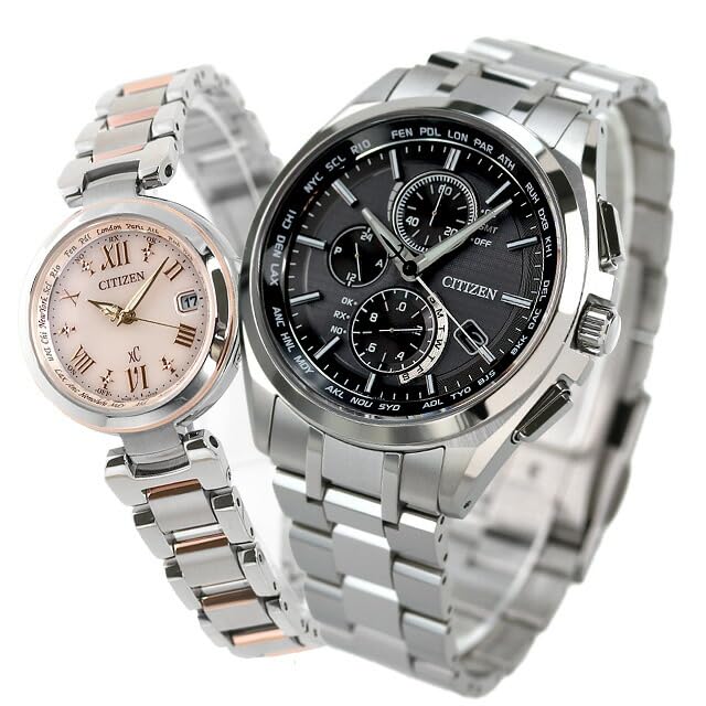 

CITIZEN Atessa Cross Sea Watch Pair Watch Couple Commemorative Pair Box Included Wrapping [Citizen] AT8040-57E EC1034-59W Men s Women s