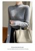 Women's Slim Fit Wool Sweater - Half-High Neck, Long Sleeve, Warm Autumn Winter Knit Base Layer