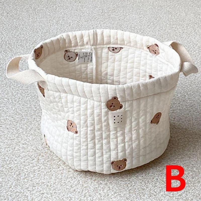 

Детские сумки Милый медведь Домашняя уборка Хранение Хлопок Мамочка Сумка для подгузников Игрушки Органайзеры Вышитые цветы Тканевые корзины S-B