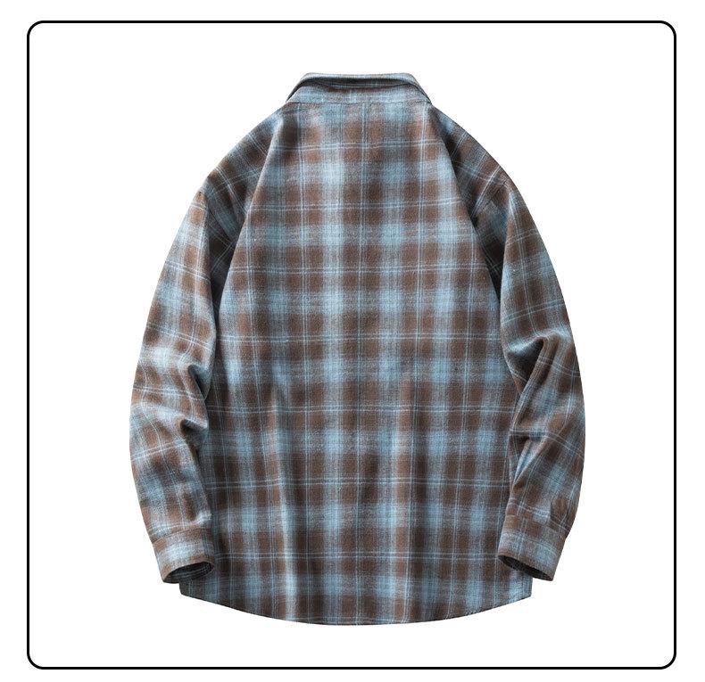 Men's Retro Plaid Long Sleeve Shirt - Casual Fashion Jacket for Autumn and Spring