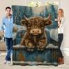 Highland Cow Blankets Flannel Throw Blanket Soft Warm Naps Portable Blanket for Couch Bed Sofa Perfect Gift for Kids Adults