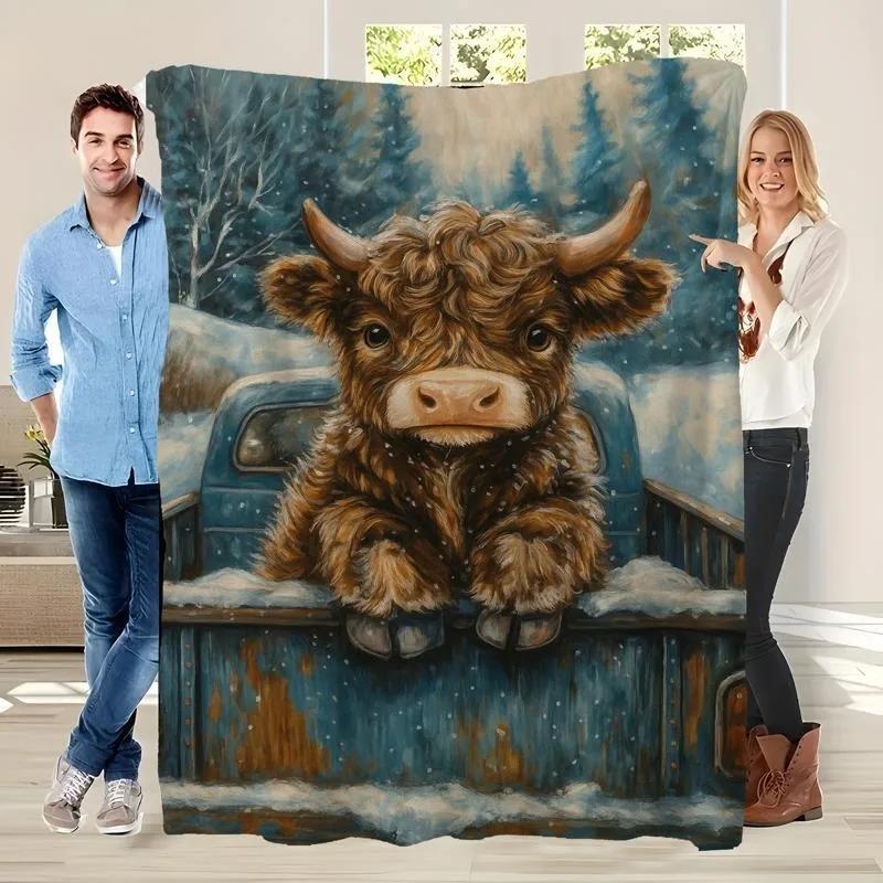 

Highland Cow Blankets Flannel Throw Blanket Soft Warm Naps Portable Blanket for Couch Bed Sofa Perfect Gift for Kids Adults 150x200cm