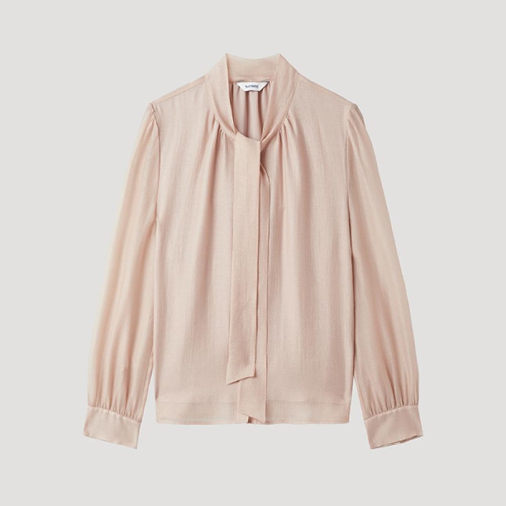

She Smiss Round Neck Tie Blouse SwwbLp12020 Lp light pink/55