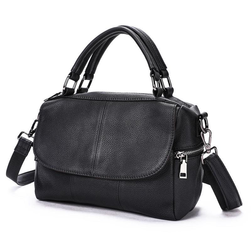 Genuine Leather Women's Bag Large-capacity Top-grain Cowhide Single-shoulder Crossbody Bag Casual Soft Leather Handbag