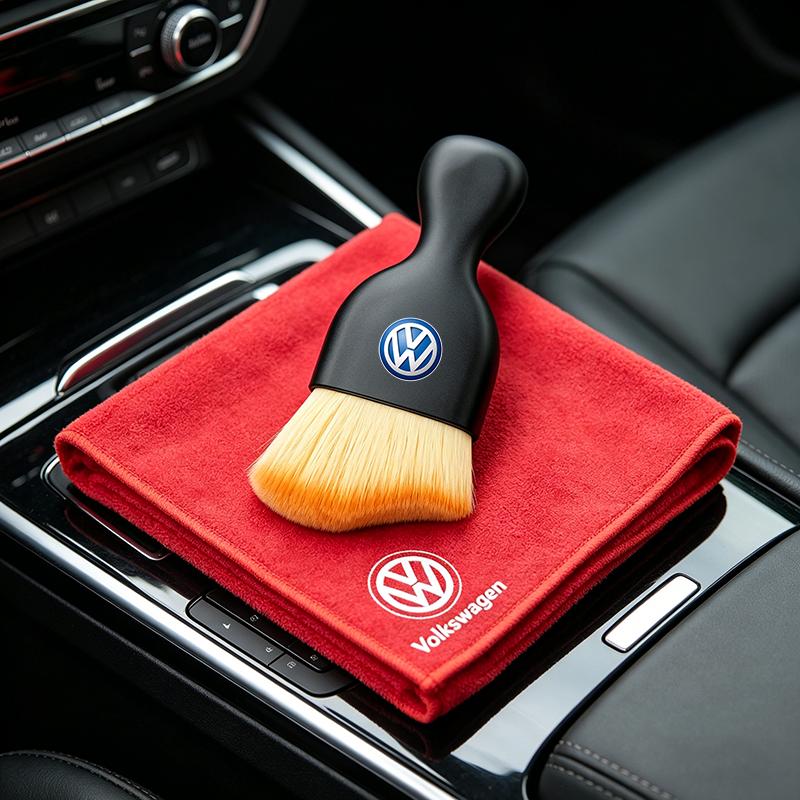 Car Cleaning Soft Brush Wash Towel Wipe Dry Cloth Tire Valve For VW GTI Scirocco Polo Passat Golf Tiguan Jetta T-ROC Beetle CC zf8
